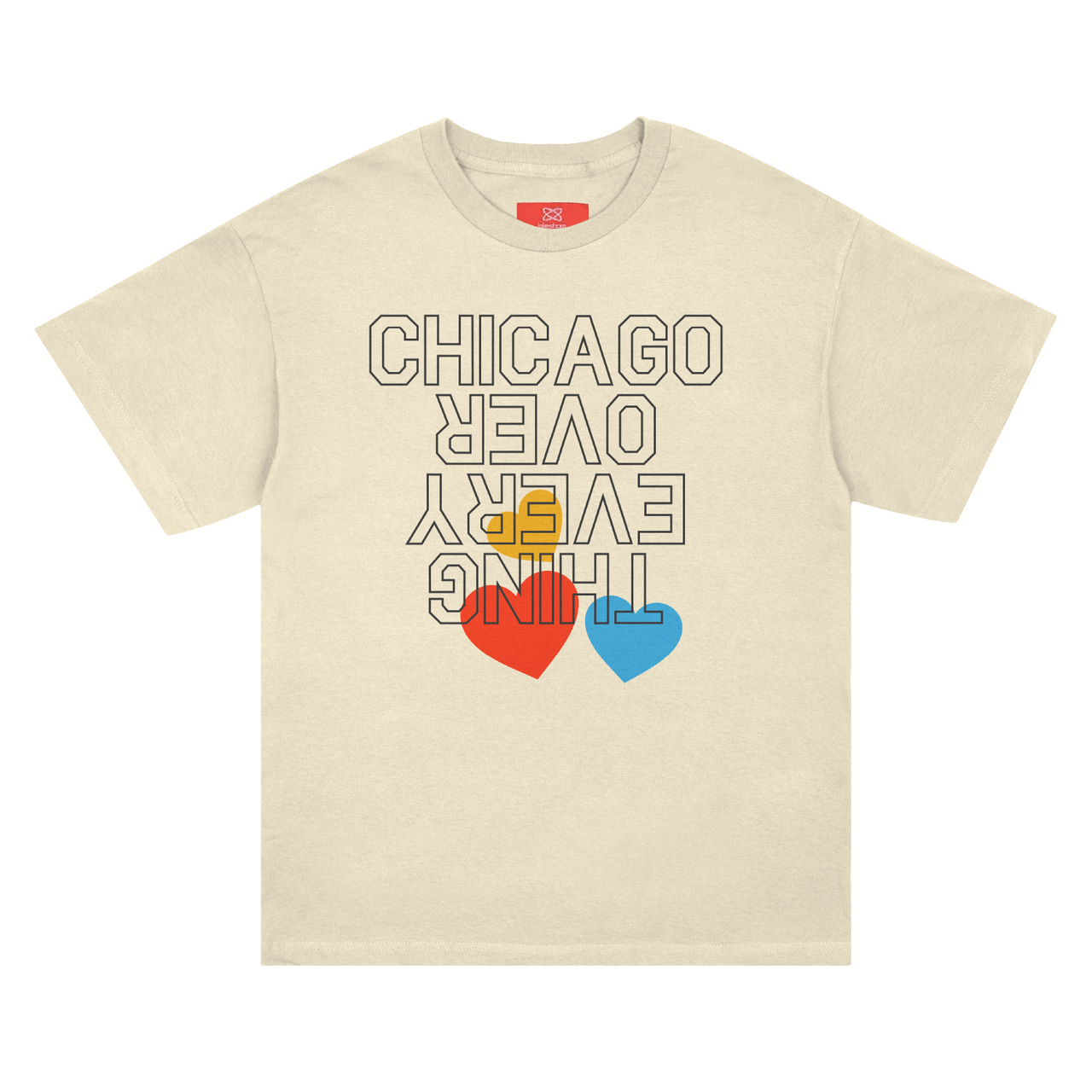 MULTICOLOR HEART TEE (CREAM)