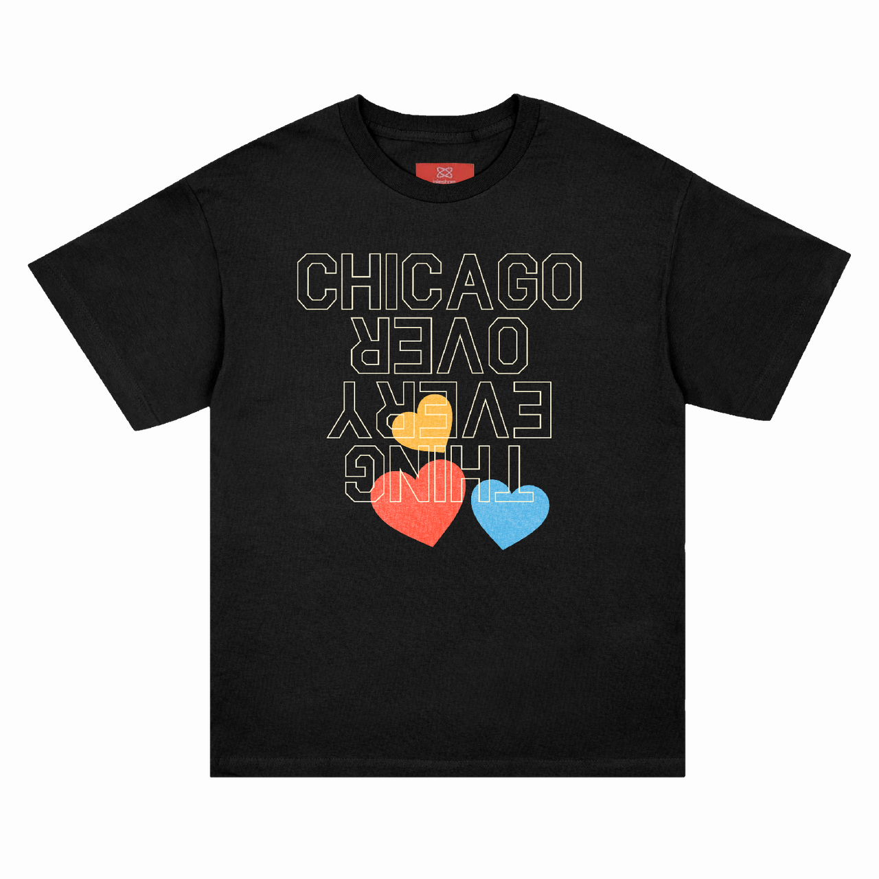 MULTICOLOR HEART TEE (Black)
